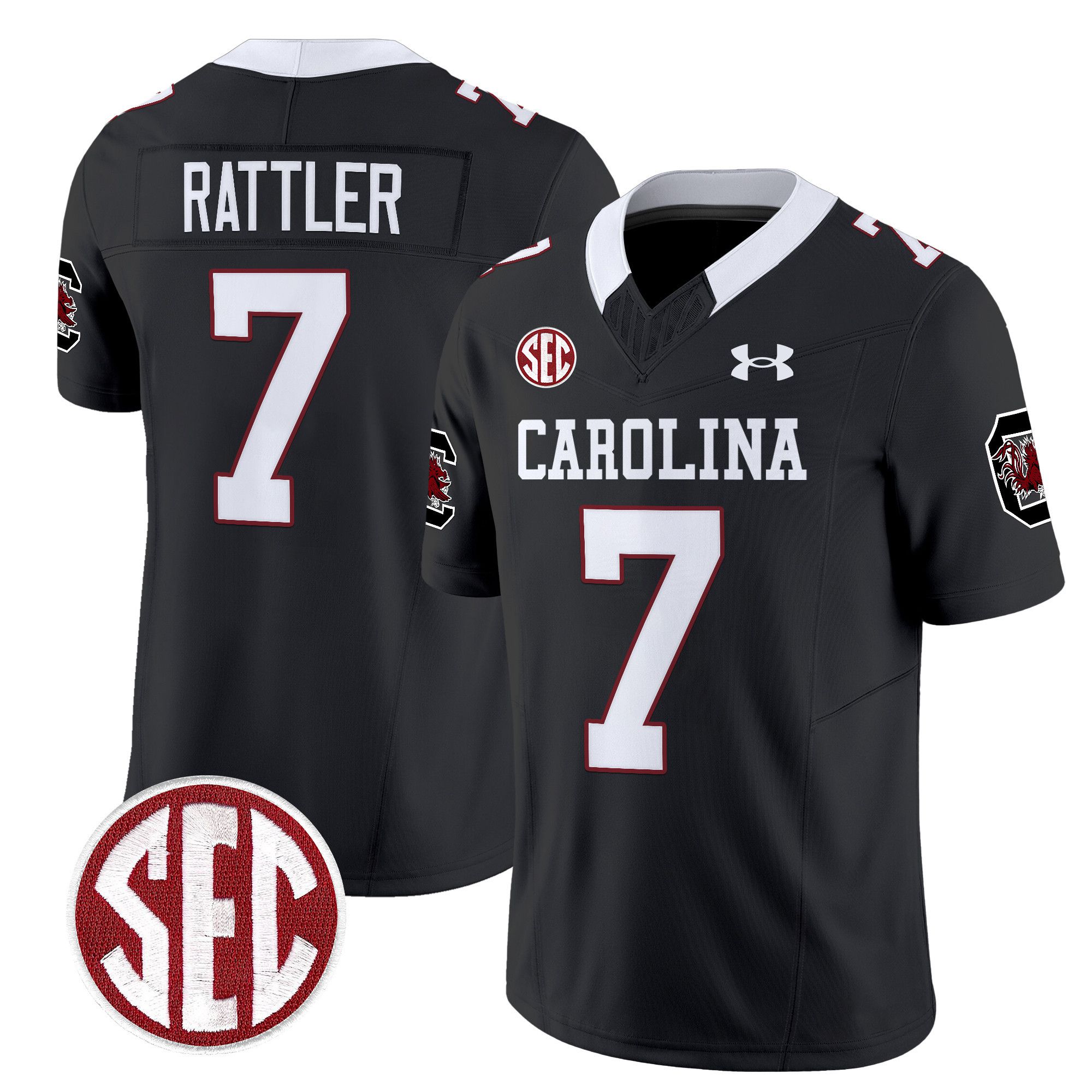 Men South Carolina Gamecocks #7 Rattler Black 1980 Throwback Vapor Limited 2024 NCAA Jersey->indianapolis colts->NFL Jersey